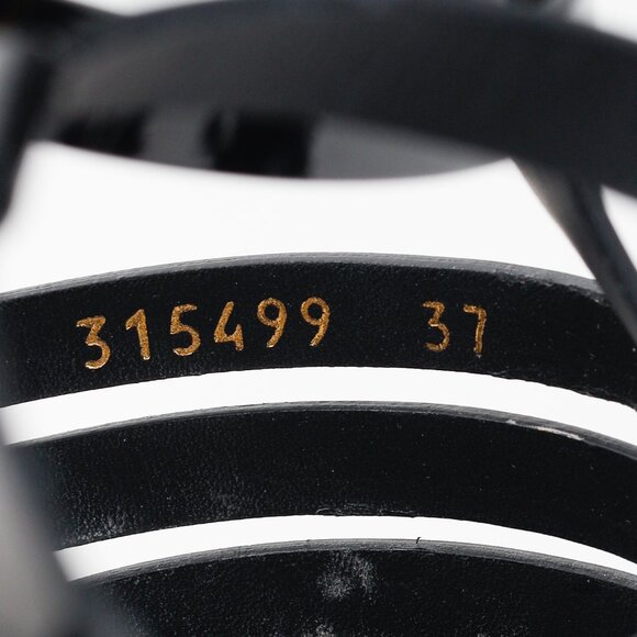 Saint Laurent Tribute Black Patent Leather Platform Sandals - Picture 11 of 11